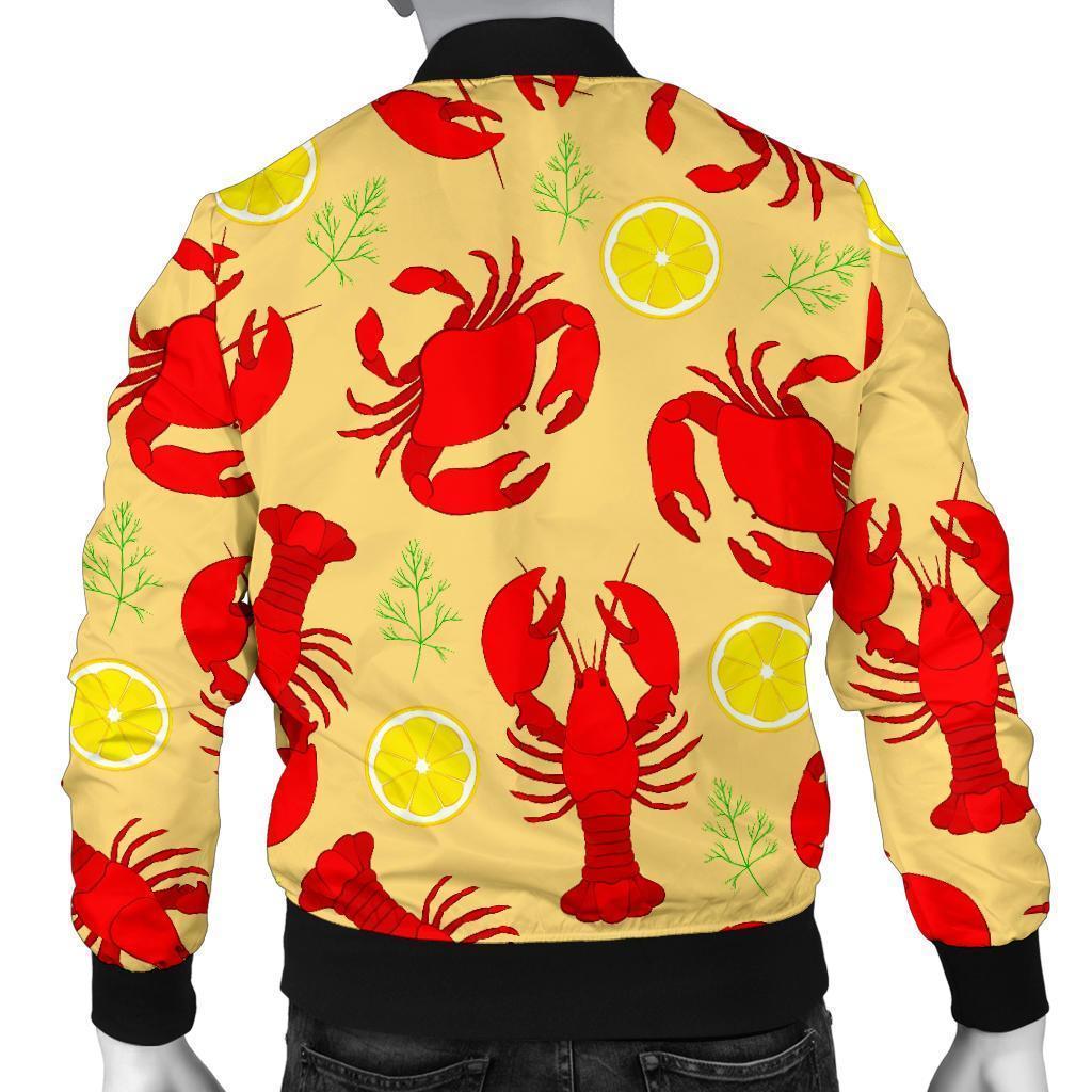 Lobster Crab Pattern Print Men's Bomber Jacket-grizzshop