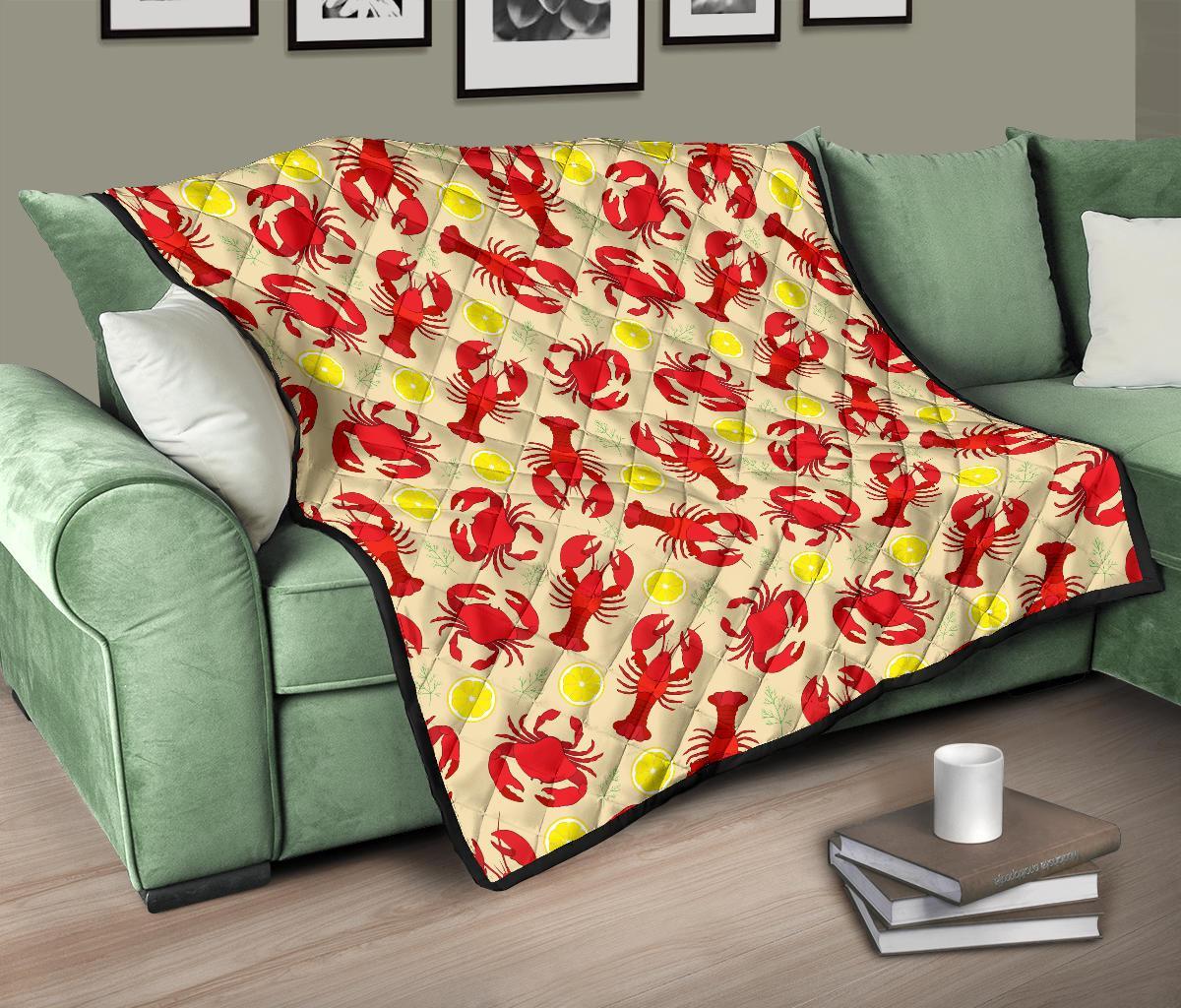 Lobster Crab Pattern Print Quilt-grizzshop