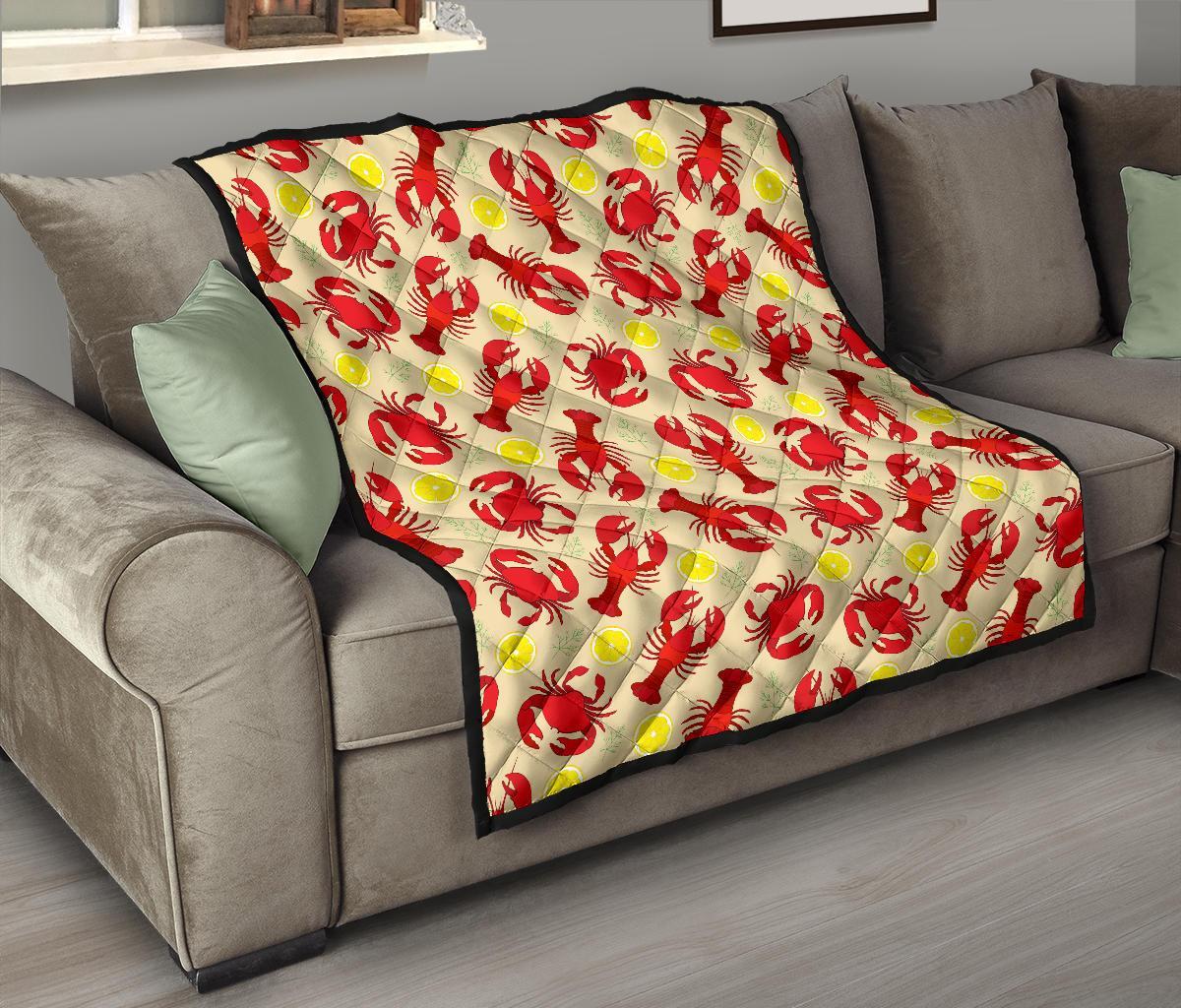 Lobster Crab Pattern Print Quilt-grizzshop