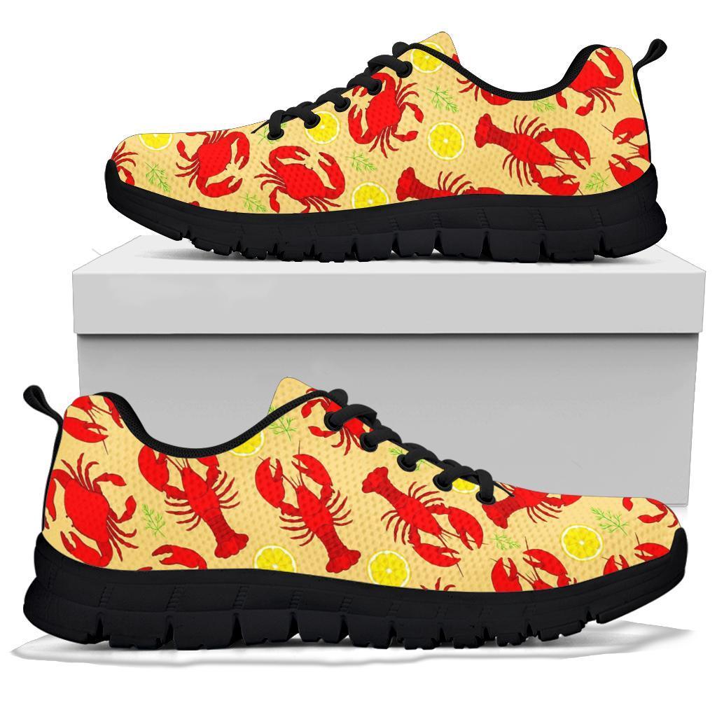 Lobster Crab Pattern Print Sneaker Shoes For Men Women-grizzshop