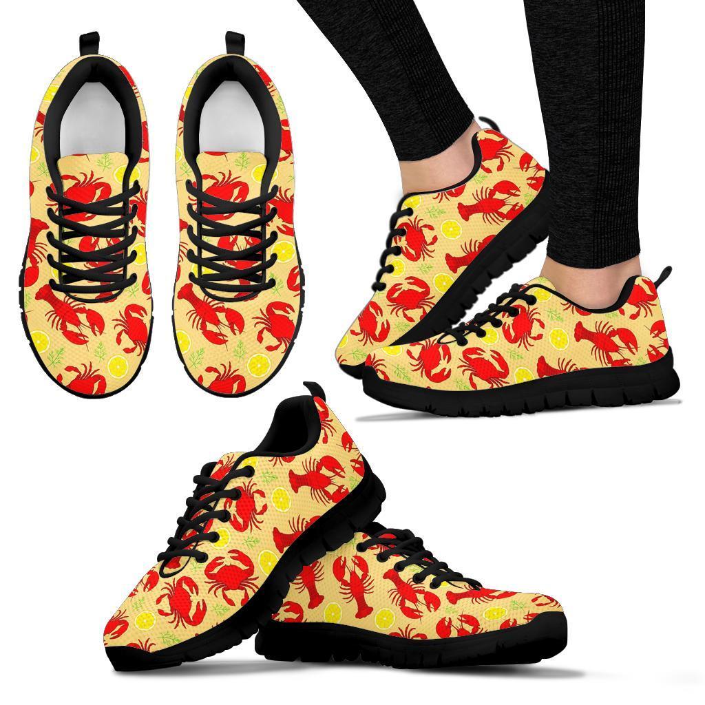 Lobster Crab Pattern Print Sneaker Shoes For Men Women-grizzshop