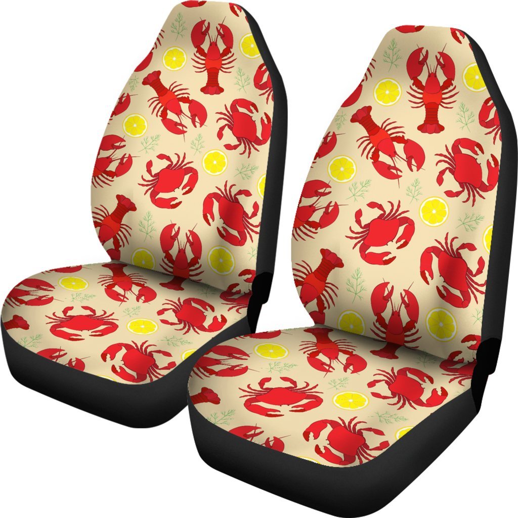 Lobster Crab Pattern Print Universal Fit Car Seat Covers-grizzshop