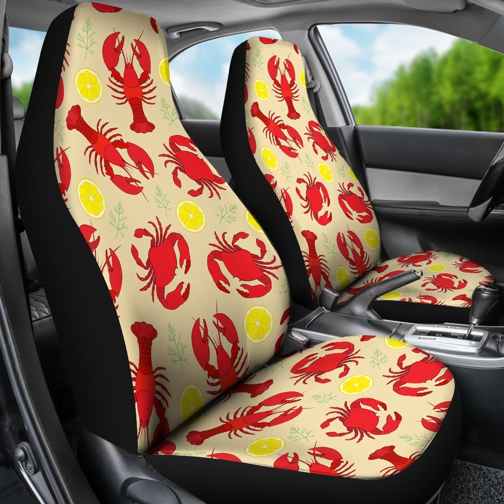 Lobster Crab Pattern Print Universal Fit Car Seat Covers-grizzshop