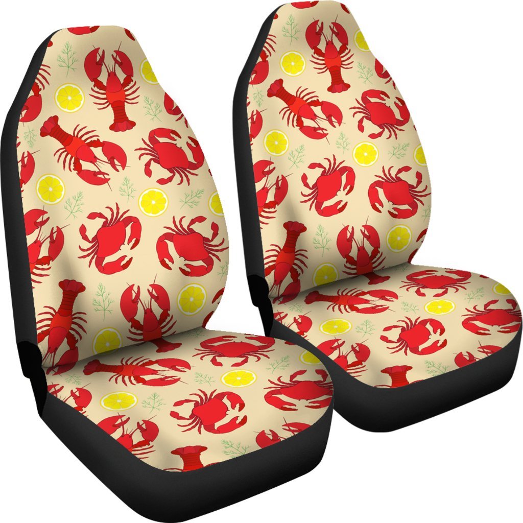 Lobster Crab Pattern Print Universal Fit Car Seat Covers-grizzshop