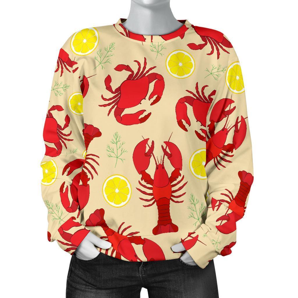 Lobster Crab Pattern Print Women's Sweatshirt-grizzshop