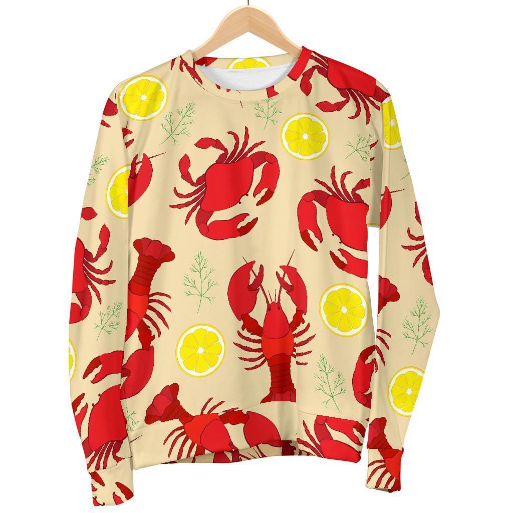 Lobster Crab Pattern Print Women's Sweatshirt-grizzshop