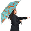 Lobster Pattern Print Automatic Foldable Umbrella-grizzshop