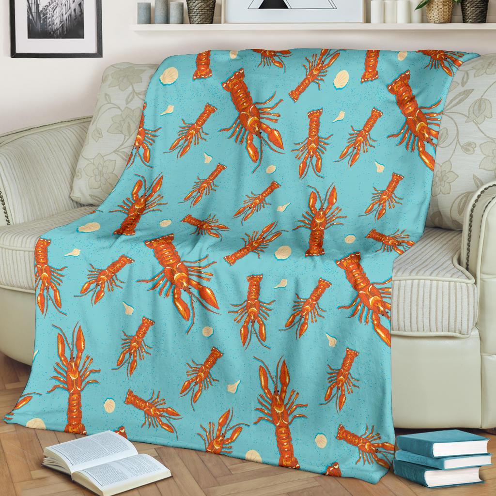 Lobster Pattern Print Blanket-grizzshop