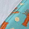 Lobster Pattern Print Blanket-grizzshop