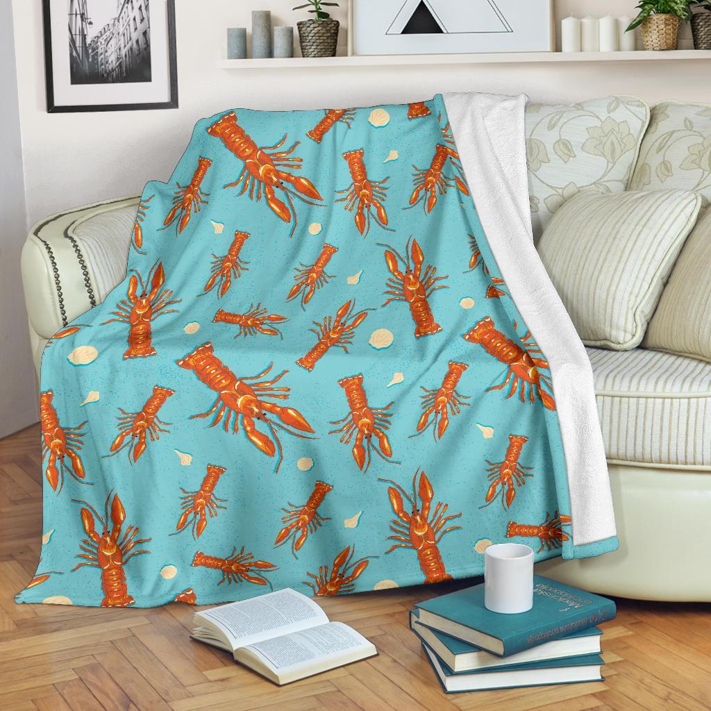 Lobster Pattern Print Blanket-grizzshop