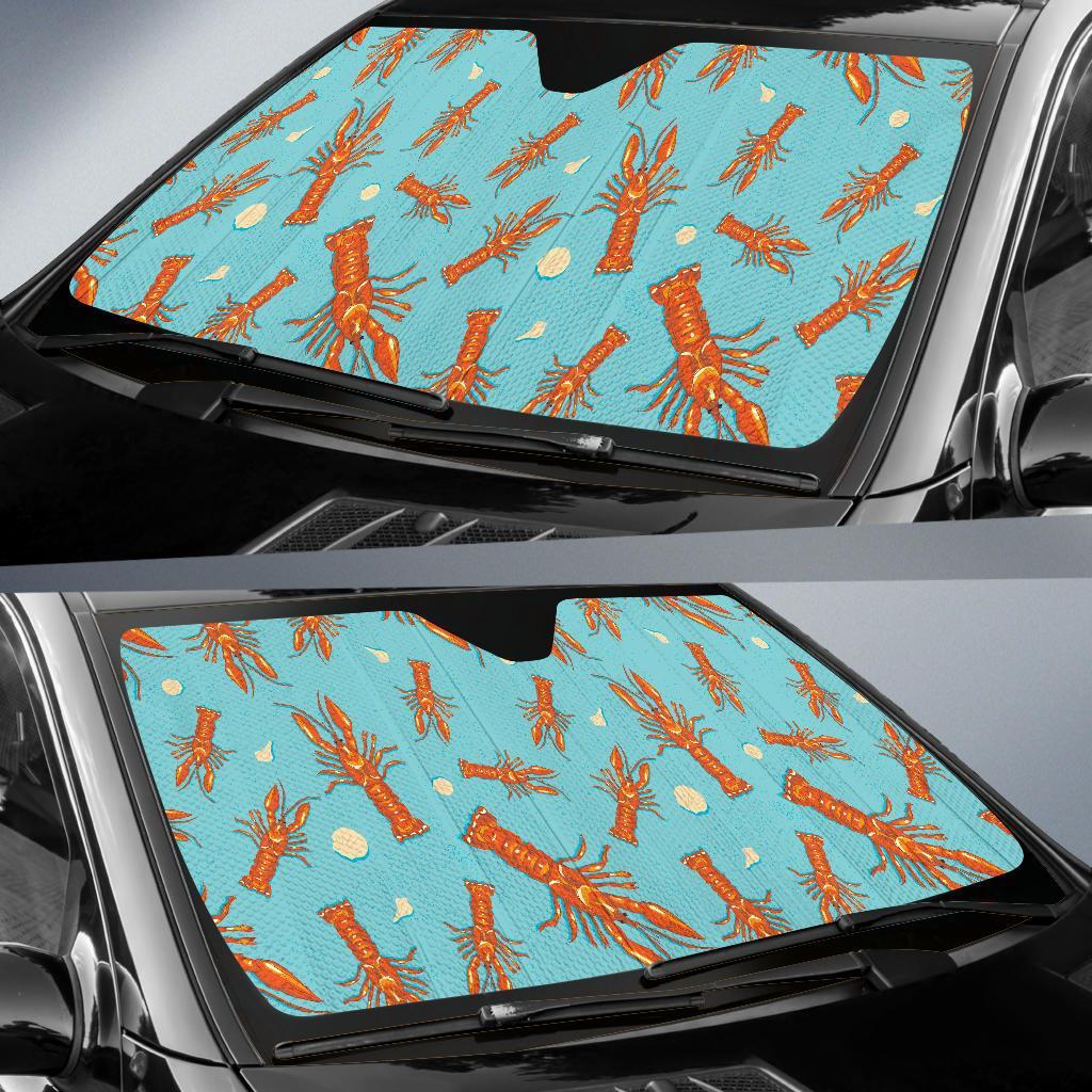 Lobster Pattern Print Car Sun Shade-grizzshop