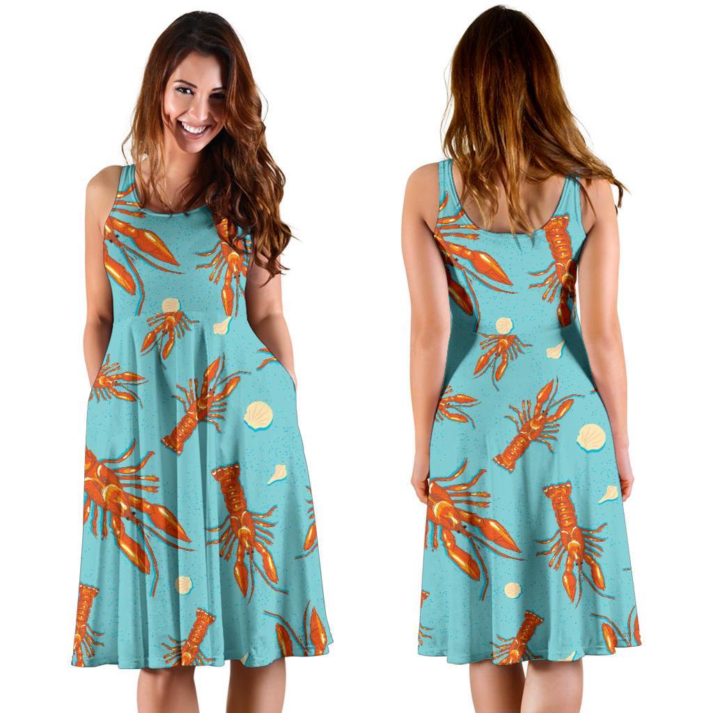 Lobster Pattern Print Dress-grizzshop