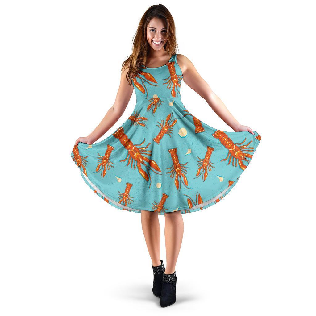 Lobster Pattern Print Dress-grizzshop