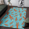 Lobster Pattern Print Floor Mat-grizzshop