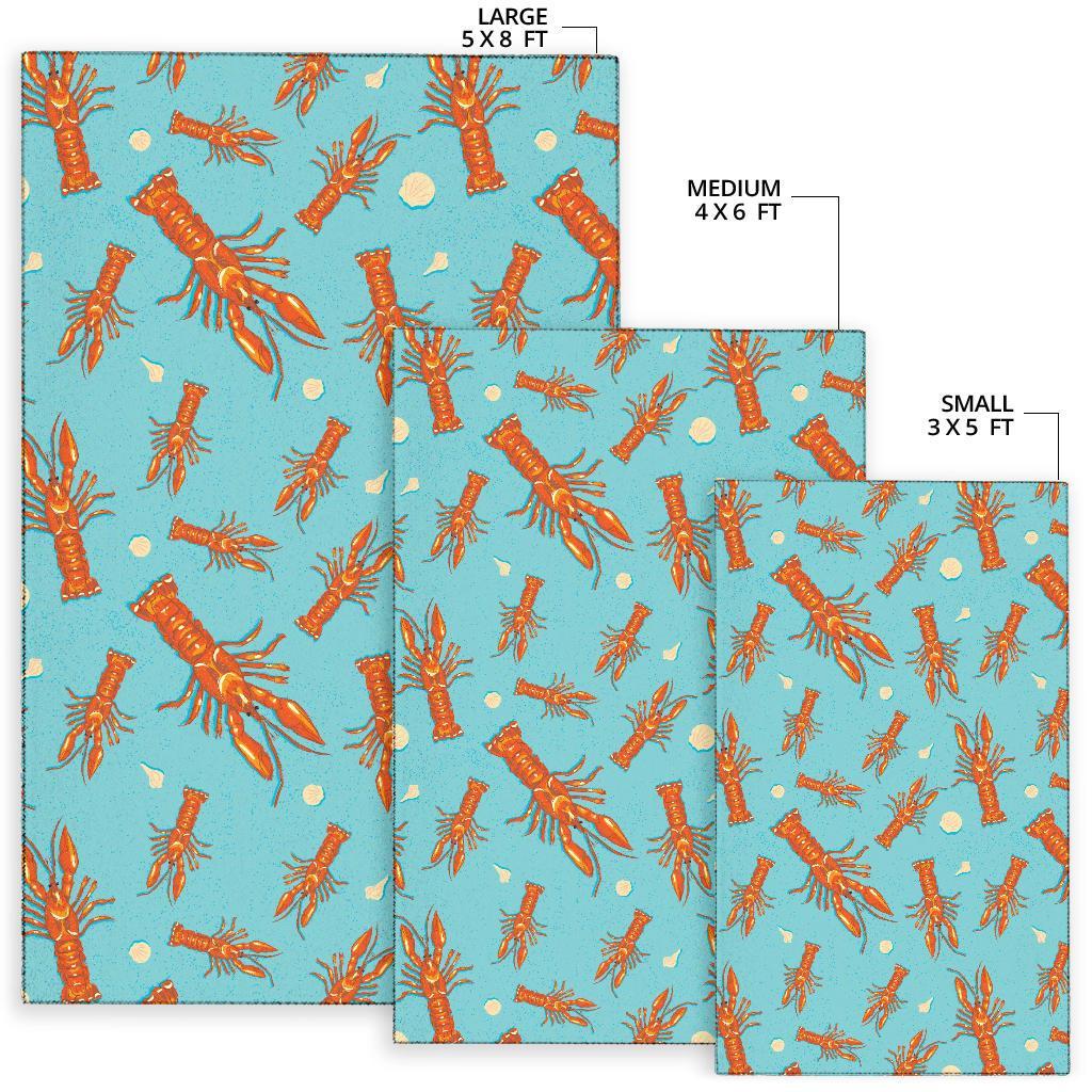 Lobster Pattern Print Floor Mat-grizzshop