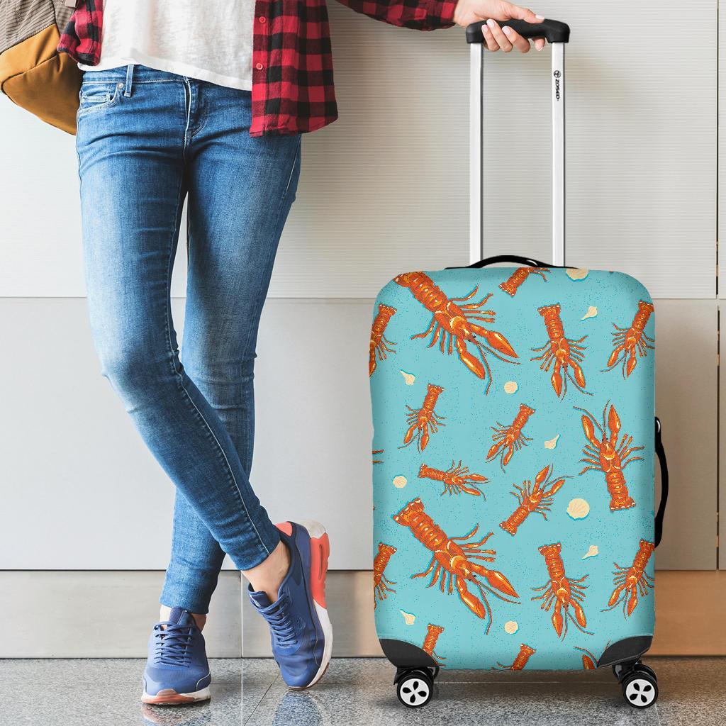 Lobster Pattern Print Luggage Cover Protector-grizzshop