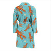 Lobster Pattern Print Men Long Robe-grizzshop