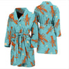 Lobster Pattern Print Men Long Robe-grizzshop