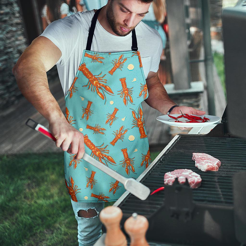 Lobster Pattern Print Men's Apron-grizzshop