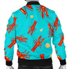 Lobster Pattern Print Men's Bomber Jacket-grizzshop