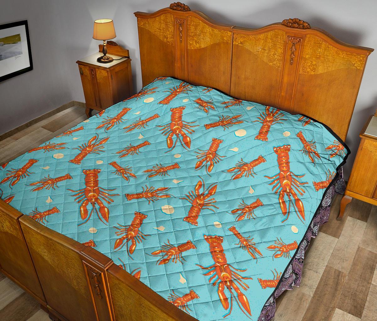 Lobster Pattern Print Quilt-grizzshop