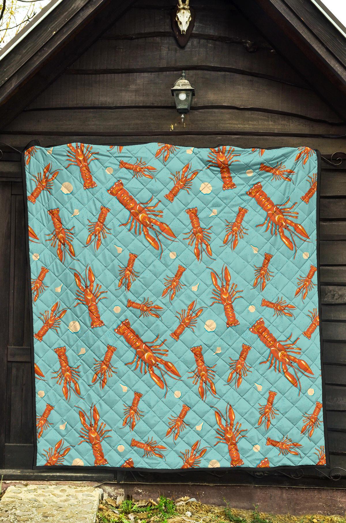 Lobster Pattern Print Quilt-grizzshop