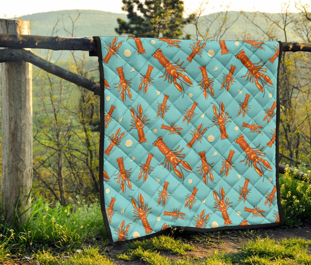 Lobster Pattern Print Quilt-grizzshop