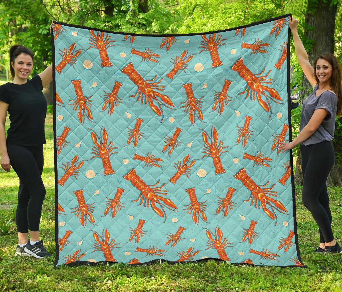 Lobster Pattern Print Quilt-grizzshop