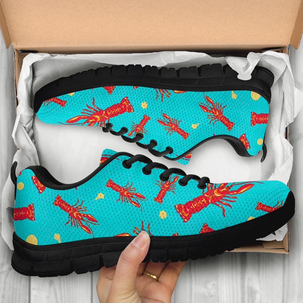 Lobster Pattern Print Sneaker Shoes For Men Women-grizzshop