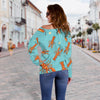 Lobster Pattern Print Women Off Shoulder Sweatshirt-grizzshop