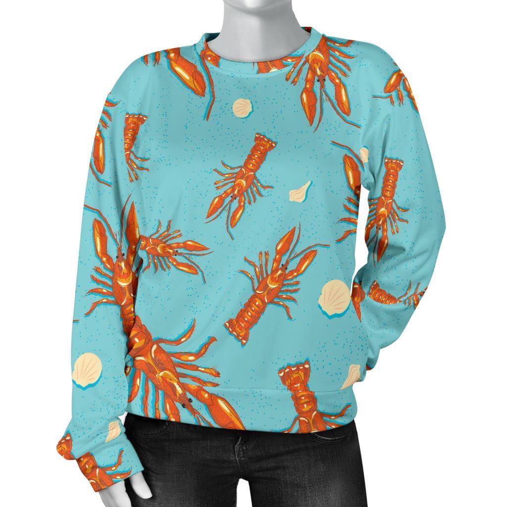 Lobster Pattern Print Women's Sweatshirt-grizzshop