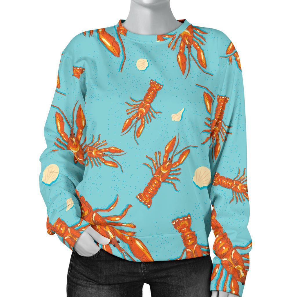 Lobster Pattern Print Women's Sweatshirt-grizzshop