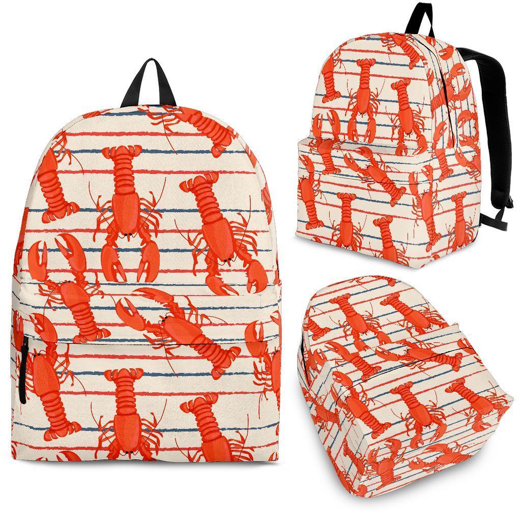 Lobster Print Pattern Backpack-grizzshop