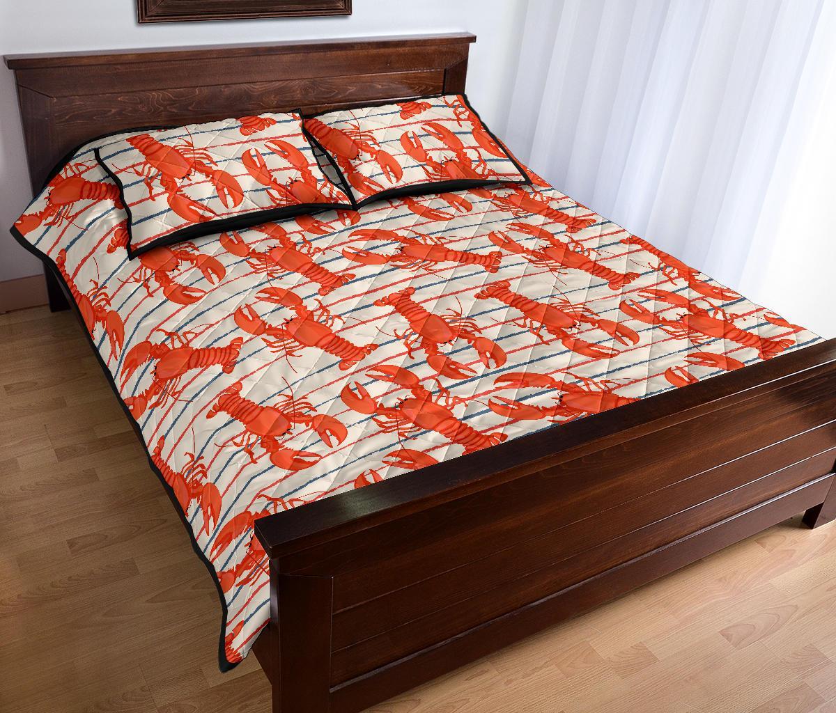 Lobster Print Pattern Bed Set Quilt-grizzshop