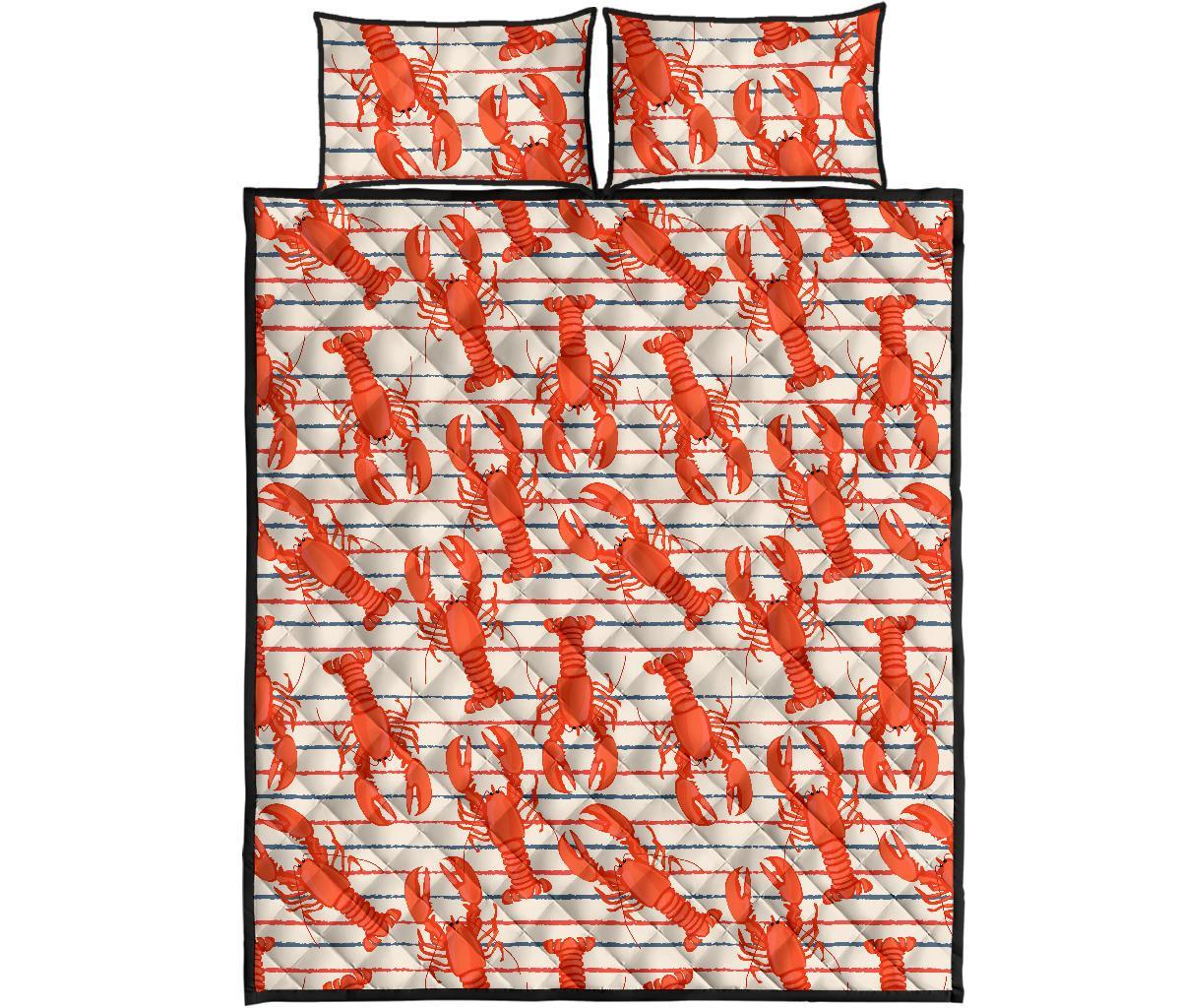 Lobster Print Pattern Bed Set Quilt-grizzshop