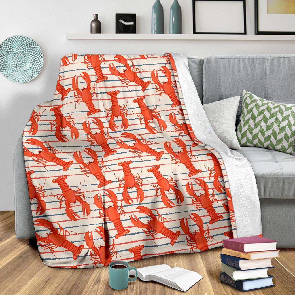 Lobster Print Pattern Blanket-grizzshop