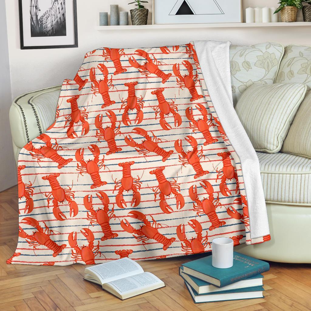 Lobster Print Pattern Blanket-grizzshop