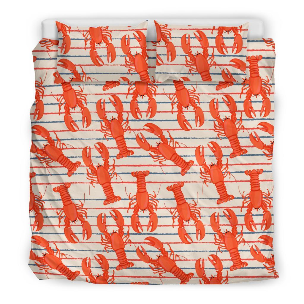 Lobster Print Pattern Duvet Cover Bedding Set-grizzshop