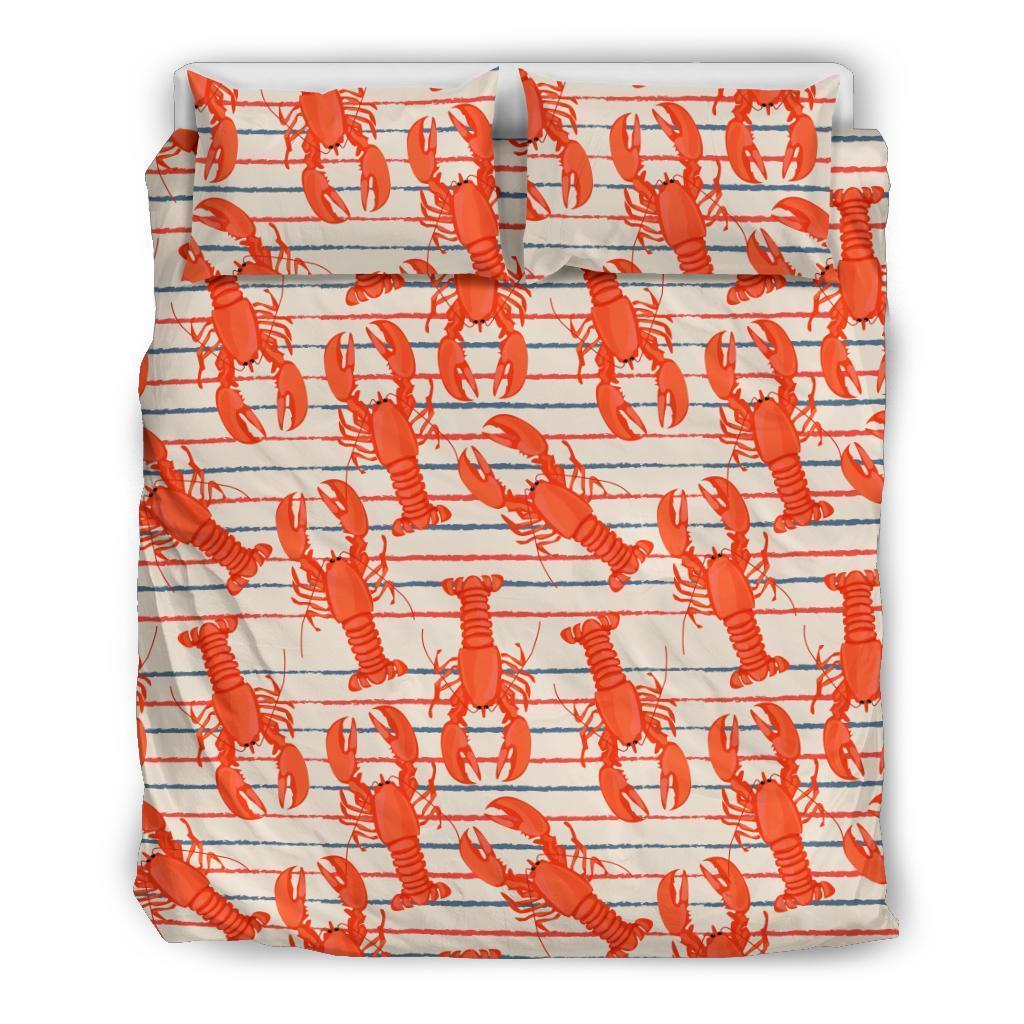 Lobster Print Pattern Duvet Cover Bedding Set-grizzshop