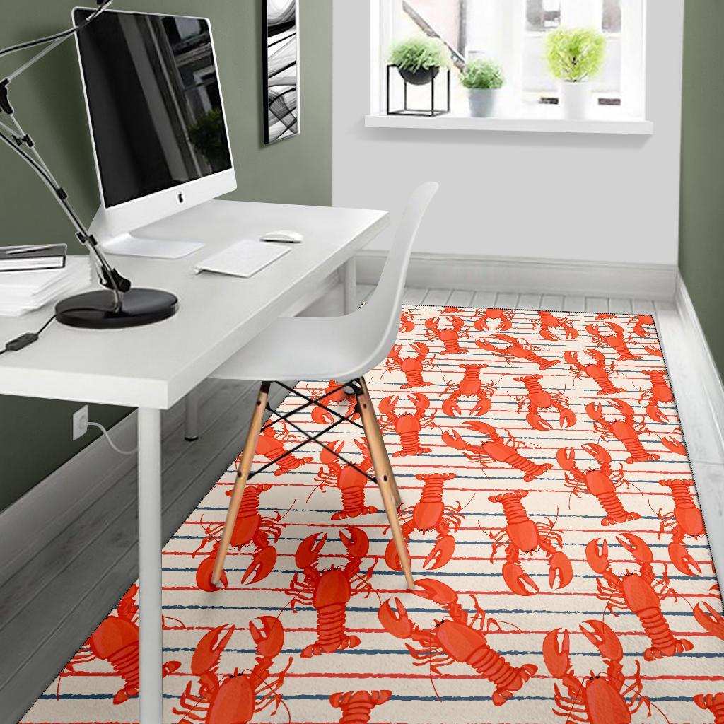 Lobster Print Pattern Floor Mat-grizzshop