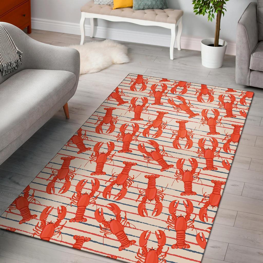 Lobster Print Pattern Floor Mat-grizzshop