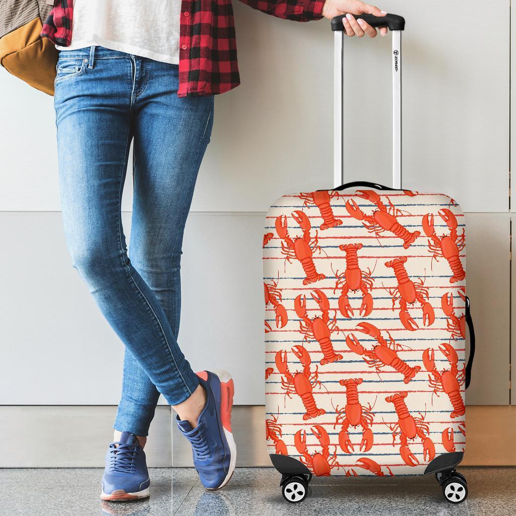 Lobster Print Pattern Luggage Cover Protector-grizzshop