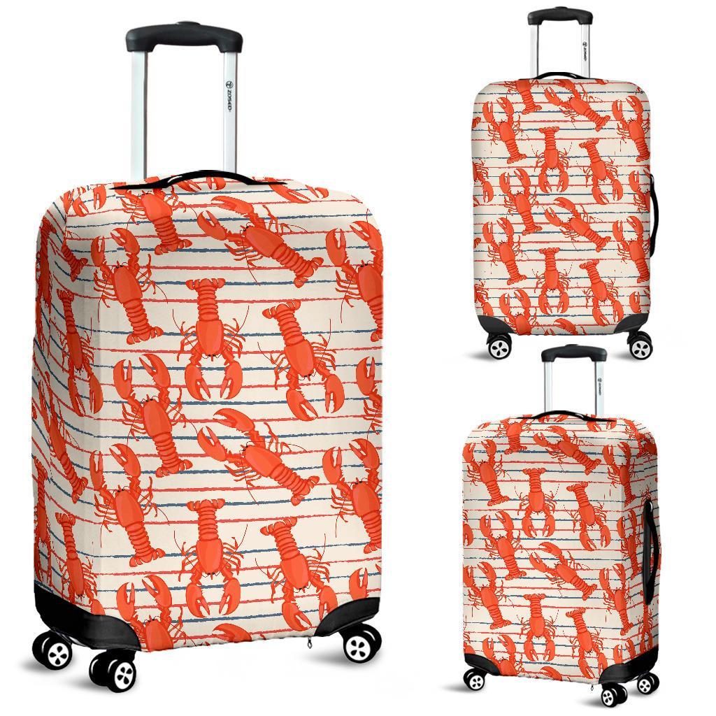 Lobster Print Pattern Luggage Cover Protector-grizzshop