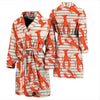 Lobster Print Pattern Men Long Robe-grizzshop