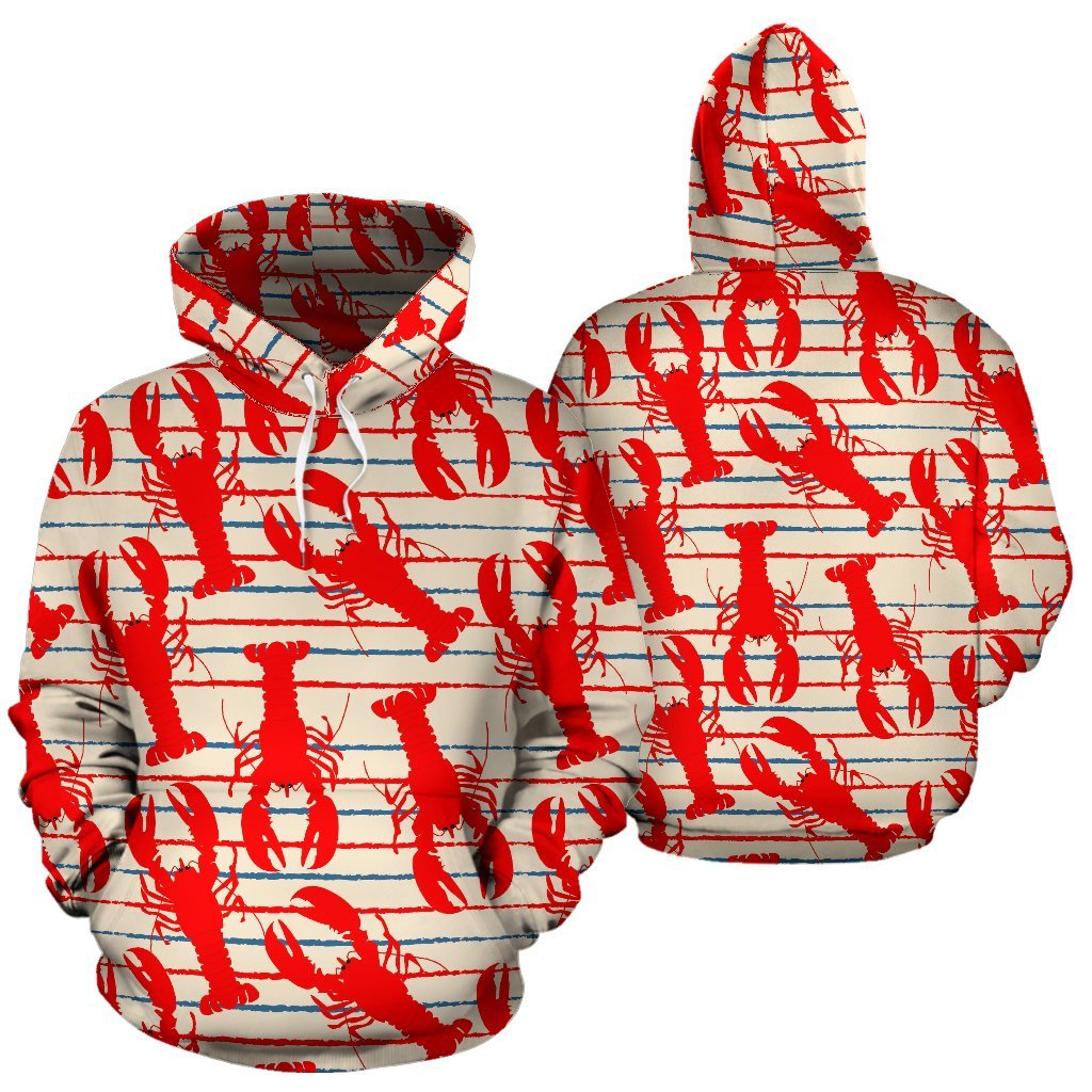 Lobster Print Pattern Men Women Pullover Hoodie-grizzshop