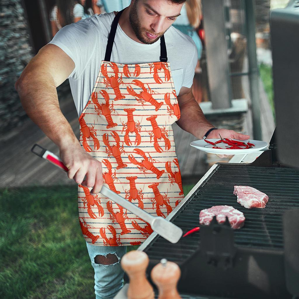 Lobster Print Pattern Men's Apron-grizzshop