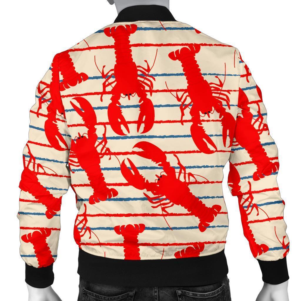 Lobster Print Pattern Men's Bomber Jacket-grizzshop