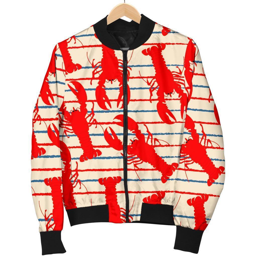 Lobster Print Pattern Men's Bomber Jacket-grizzshop