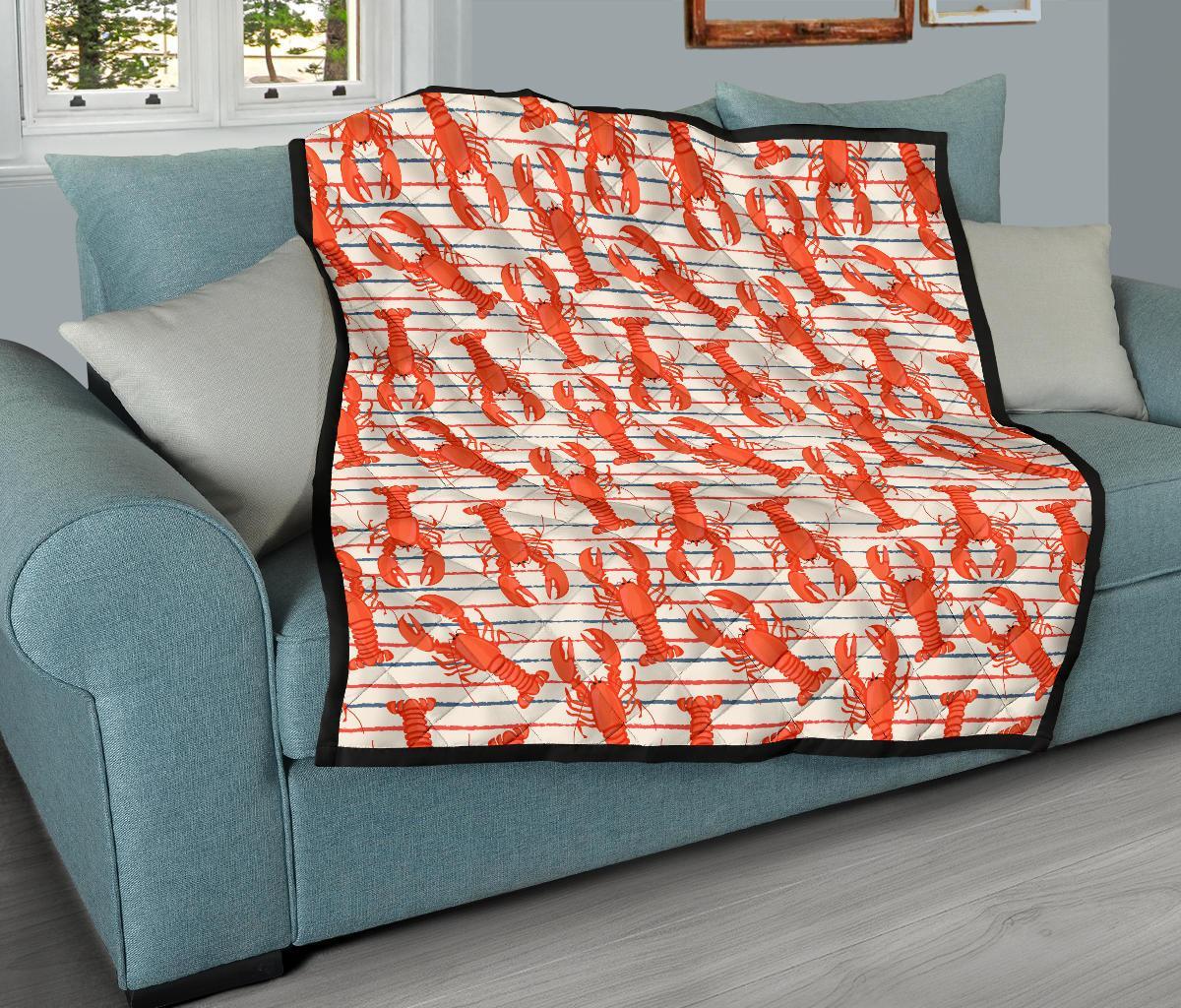 Lobster Print Pattern Quilt-grizzshop