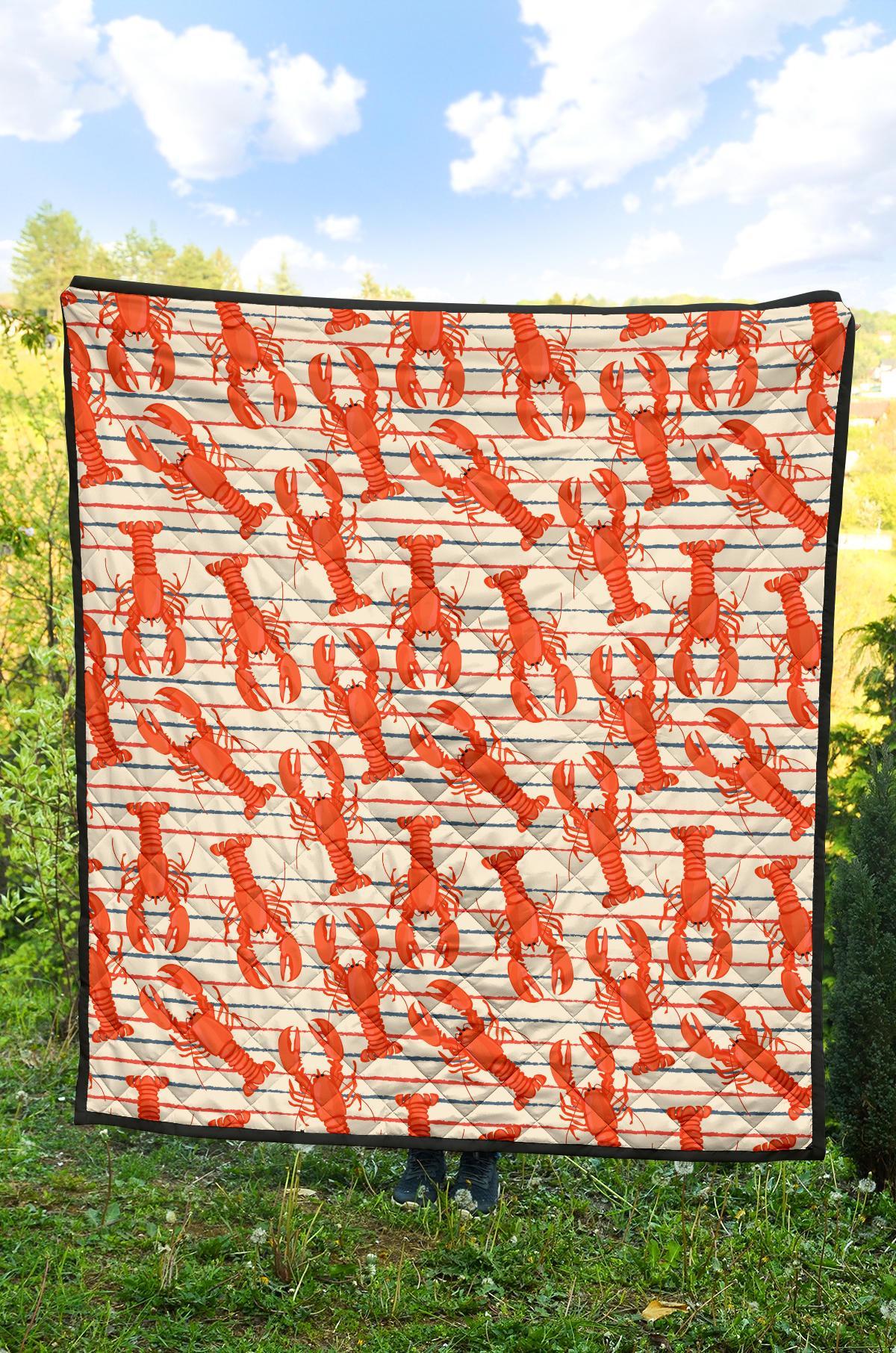 Lobster Print Pattern Quilt-grizzshop